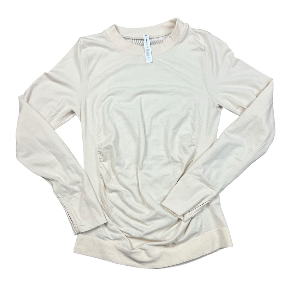 Athleta Foresthill Cream Accent Top Athleisure‎ SZ M